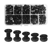 SHSMPXOY 100 Set Rivetti a Vite, Rivetti Chicago,M5*4/6/8/10/12mm Viti Chicago Screws Chicago Book Viti Chicago di ricambio in Metallo per Borse, Libri, Collari, Zaini, Guinzagli (Nero opaco)