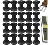 SHSMPXOY 20 Set Rivetti a Vite, M5 x 10 mm Rivetti Chicago, Viti Chicago Screws Chicago Book Viti,Viti Chicago di ricambio in Metallo per Borse, Libri, Collari, Zaini, Guinzagli per Cani (Nero Opaco)