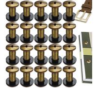 SHSMPXOY 20 Set Rivetti a Vite, M5 x 10 mm Rivetti Chicago, Viti Chicago Screws Chicago Book Viti,Viti Chicago di ricambio in Metallo per Borse, Libri, Collari, Zaini, Guinzagli per Cani (Bronzo)