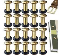 SHSMPXOY 20 Set Rivetti a Vite, M5 x 12 mm Rivetti Chicago, Viti Chicago Screws Chicago Book Viti,Viti Chicago di ricambio in Metallo per Borse, Libri, Collari, Zaini, Guinzagli per Cani (Oro)