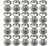 SHSMPXOY 20 Set Rivetti a Vite, M5 x 8 mm Rivetti Chicago, Viti Chicago Screws Chicago Book Viti,Viti Chicago di ricambio in Metallo per Borse, Libri, Collari, Zaini, Guinzagli per Cani (Argento)