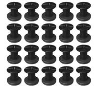 SHSMPXOY 20 Set Rivetti a Vite, M5 x 8 mm Rivetti Chicago, Viti Chicago Screws Chicago Book Viti,Viti Chicago di ricambio in Metallo per Borse, Libri, Collari, Zaini, Guinzagli per Cani (Nero Opaco)