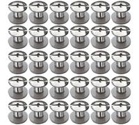 SHSMPXOY 30 Set Rivetti a Vite, M5 x 6 mm Rivetti Chicago, Viti Chicago Screws Chicago Book Viti,Viti Chicago di ricambio in Metallo per Borse, Libri, Collari, Zaini, Guinzagli per Cani (Argento)