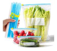 SHSMPXOY 50 Pezzi 3.5L,1L,0.5LSacchetti per Congelatore Alimenti Riutilizzabili Sacchetti Freezer Gelo per Freezer con Cerniera Sacchettis Ermetici Cursore Smart Zip Sandwich Frutta Verdura Carne