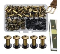 SHSMPXOY 70 Set Rivetti a Vite, M5 x 12 mm Rivetti Chicago, Viti Chicago Screws Chicago Book Viti,Viti Chicago di ricambio in Metallo per Borse, Libri, Collari, Zaini, Guinzagli per Cani (Bronzo)