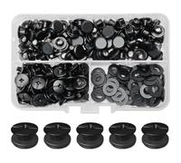 SHSMPXOY 90 Set Rivetti a Vite, M5 x 4 mm Rivetti Chicago, Viti Chicago Screws Chicago Book Viti,Viti Chicago di ricambio in Metallo per Borse, Libri, Collari, Zaini, Guinzagli per Cani (Nero Opaco)