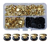 SHSMPXOY 90 Set Rivetti a Vite, M5 x 4 mm Rivetti Chicago, Viti Chicago Screws Chicago Book Viti,Viti Chicago di ricambio in Metallo per Borse, Libri, Collari, Zaini, Guinzagli per Cani (Oro)