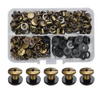 SHSMPXOY 90 Set Rivetti a Vite, M5 x 6 mm Rivetti Chicago, Viti Chicago Screws Chicago Book Viti,Viti Chicago di ricambio in Metallo per Borse, Libri, Collari, Zaini, Guinzagli per Cani (Bronzo)