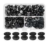 SHSMPXOY 90 Set Rivetti a Vite, M5 x 6 mm Rivetti Chicago, Viti Chicago Screws Chicago Book Viti,Viti Chicago di ricambio in Metallo per Borse, Libri, Collari, Zaini, Guinzagli per Cani (Nero Opaco)