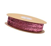 SHTGOI 1 rotolo di nastro di velluto, 10 mm x 20 m, nastro di raso glitterato su un lato, nastro decorativo in velluto glitterato, per lavori di bricolage, fiori, confezioni regalo, rosa scuro