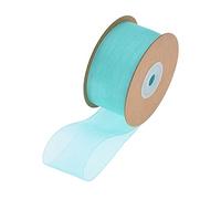SHTGOI 1 rotolo di nastro in organza, 3,8 cm x 22 m, nastro in organza trasparente, nastro in chiffon, nastro decorativo per regali, fai da te, decorazione bouquet, blu Tiffany