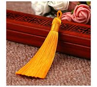 SHTGOI 10 pezzi, 8 cm, nappe fatte a mano, ciondolo a forma di troddel con frange con cordoncino in seta ghiaccio, passanti per segnalibri, nappe per gioielli, souvenir, abbigliamento fai da te,