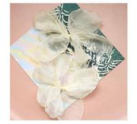 SHTGOI 10 pezzi chiffon fiore tulle fiori da cucire Burn Edge annodato lunga garza fiore organza fiore cluster per applicazioni cucito abiti da sposa decorazione accessori gioielli giallo