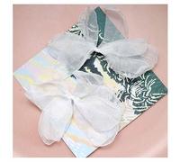 SHTGOI 10 pezzi chiffon fiore tulle fiori da cucire Burn Edge annodato lunga garza fiore organza fiore cluster per applique cucito abiti da sposa decorazione accessori gioielli accessori bianco