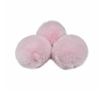 SHTGOI 10 pompon per fai da te, 6 cm, in finta pelliccia di coniglio, pompon ad alta elasticità, palline di peluche soffici, colorati, accessori per divertenti fai da te, artigianato creativo, rosa