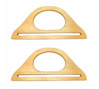 SHTGOI 2 maniglie per abiti in legno a forma di manico in legno di ricambio per borsa a mano, anelli in legno fatti a mano, manico in legno per borse a maglia, borse da spiaggia beige 6#