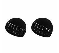 SHTGOI 2 pezzi Cappelli Kufi a maglia fatti a mano, in cotone, cappello a maglia con teschio, cappello da preghiera, cappello da preghiera, cappello traspirante islam, per uomini e donne estive, Nero