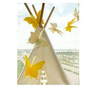 SHTGOI 4 ghirlande di carta 3D a farfalla, fatti a mano, ghirlanda decorativa da appendere per matrimoni, bambini, doccia, compleanni e decorazioni a tema, colore giallo sfumato