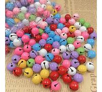 SHTGOI 50 campanelle da 14 mm, colorate, piccole campane in metallo, per decorazioni natalizie, gioielli, collari per animali domestici, portachiavi