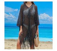 SHTGOI Abito da spiaggia da donna, a maglia, bikini coperte, in rete, da spiaggia, con nappe, protezione solare, costume da bagno, elegante abbigliamento da spiaggia per l'estate e la spiaggia