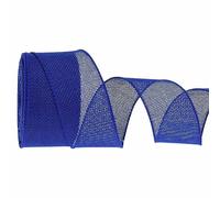 SHTGOI Nastro di iuta 10 yards/rotolo di 6,3 cm di larghezza, tessuto di iuta colorato, nastro decorativo in lino, nastro di iuta per fai da te, per la festa della mamma, matrimoni, feste, blu