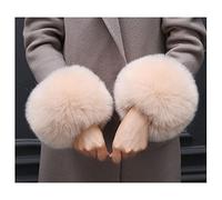 SHTGOI Polsini da donna in pelliccia sintetica, scaldamuscoli, scaldamani invernali, maniche in peluche, scaldamani in pelliccia sintetica