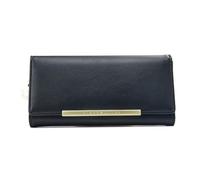 SHTGOI Portafoglio da donna in pelle, con scomparti grandi, vintage, in pelle, da donna, con due alette, con scomparti per carte di credito e doppia chiusura lampo, rosa, Nero