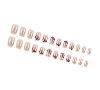 Shuade 24 unghie finte quadrate a pressione, a forma di farfalla, unghie finte francesi, unghie finte acriliche, colla per unghie artificiali sulle unghie