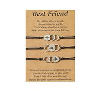 Shuade 3 pezzi/9 braccialetti con sole e stella, per migliori amici, amicizia, promessa, distanza, regalo, sole, stella, Misura unica, come descritto