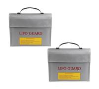 Shuade Borsa di ricarica portatile resistente per batterie, design non scoppio, con interno imbottito, custodia impermeabile per dispositivi ignifughi, con fodera tamponi, 2 pezzi