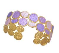 Shuade Bracciale rigido aperto e regolabile, realizzato a mano, leggero, accessorio alla moda per tutti gli abiti, cinturino regolabile per casual e formale, Misura unica, come descritto