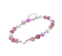 Shuade Braccialetto regolabile unisex con perline in pietra testurizzata, realizzato a mano, gioiello in pietra naturale fatto a mano, Misura unica, come descritto