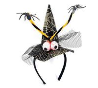 Shuade Cappello da strega di Halloween, fascia per capelli con ragni, fascia per capelli per il giorno dei morti, accessorio per capelli per feste di tutte le età, accessorio per capelli carino per