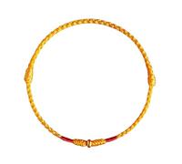 Shuade Cavigliera regolabile intrecciata a mano in corda rossa per innamorati, alla moda, unisex, con perline dorate, Metallo