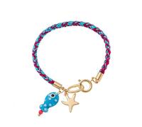 Shuade Collana da polso in ceramica con ciondolo a forma di pesce e stella colorata, gioiello da polso leggero, unisex, accessorio alla moda, simbolo della fortuna e speranza, Misura unica, come