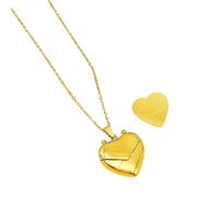 Shuade Collana girocollo con medaglione a forma di cuore inciso, lunghezza regolabile, realizzata a mano, gioiello da donna per feste, Acciaio al titanio