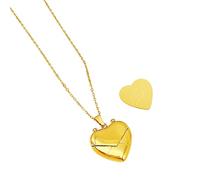 Shuade Collana girocollo con medaglione a forma di cuore inciso, lunghezza regolabile, realizzata a mano, gioiello da donna per feste, Acciaio al titanio