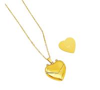 Shuade Collana girocollo con medaglione a forma di cuore inciso, lunghezza regolabile, realizzata a mano, gioiello da donna per feste, Acciaio al titanio
