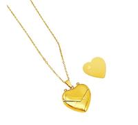 Shuade Collana girocollo con medaglione a forma di cuore inciso, lunghezza regolabile, realizzata a mano, gioiello da donna per feste, Acciaio al titanio