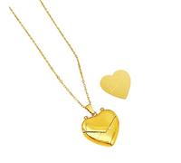 Shuade Collana girocollo con medaglione a forma di cuore inciso, lunghezza regolabile, realizzata a mano, gioiello da donna per feste, Acciaio al titanio