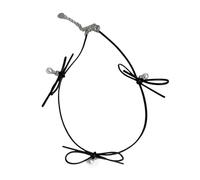 Shuade Collana girocollo vintage con fiocco per donne e ragazze, con dolce temperamento, catena alla clavicola, gioielli estetici, regali per uso quotidiano, Pelle