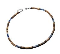 Shuade Collana retrò creativa alla moda gioielli per collo realizzati con noci di cocco marroni perline di legno e ciondolo in pietra naturale