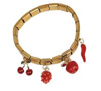 Shuade Comodo braccialetto in acciaio inox con ciondolo a forma di frutta, per un look elegante, leggero, realizzato a mano, leggero, Misura unica, come descritto