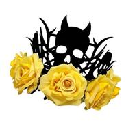 Shuade Copricapo per Halloween, strega, diavolo, corone con rose e fiori, accessorio per costume in tessuto morbido per adulti e bambini