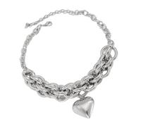 Shuade Elegante collana con ciondolo a forma di cuore cavo, simbolo di amore e impegno per donne alla moda, Metallo