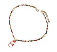 Shuade Girocollo natalizio con perline colorate, elegante collana natalizia con perline per le donne con ciondoli a tema natalizio, Zinco