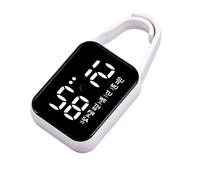 Shuade Orologio elettronico a LED da appendere, luce notturna, impermeabile, touch digitale, per donne e uomini, regalo portachiavi, orologi da tasca portachiavi da appendere, bianco, misura unica