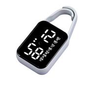 Shuade Orologio elettronico a LED da appendere, luce notturna, impermeabile, touch digitale, per donne e uomini, regalo portachiavi, orologi da tasca portachiavi da appendere, grigio, misura unica
