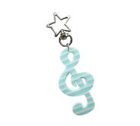 Shuade Portachiavi musicale unico con ciondolo in lega acrilica, design compatto e leggero, ideale per gli appassionati di musica, regalo ornamento zaino, bianco e blu, Taglia unica
