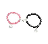 Shuade Set di braccialetti alla moda con perline a forma di cuore per genitori e amanti